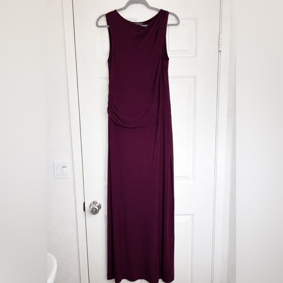 Tommy Bahama Tambour Shirred Maxi Dress Merlot, plum color size Large - Picture 2 of 2